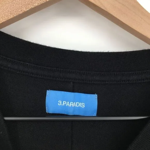 3.Paradis Shirt Men's XL black apple logo tee crew neck graphic embroidered #k - Picture 4 of 6